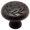 Cosmas 5 Pack 464ORB Oil Rubbed Bronze Leaf Cabinet Hardware Round Knob - 1-1/4" Inch Diameter