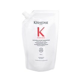 Kérastase Première, Repairing and Calcium Reducing Shampoo for Damaged Hair, with Citric Acid and Glycine, Bain Décalcifiant Réparateur Shampoo, 500 ml Refill Pack