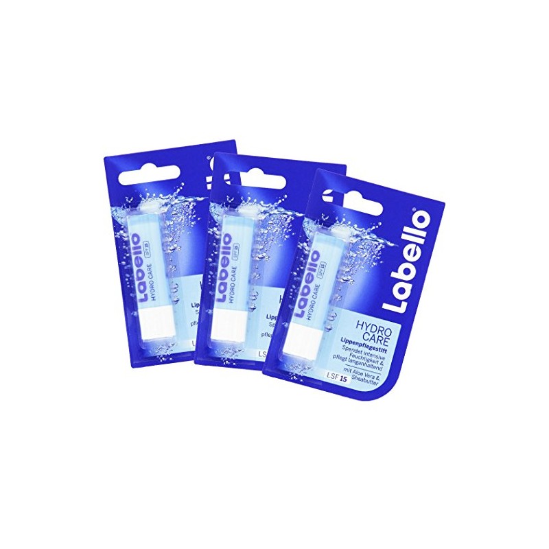 Labello Bálsamo labial Hydro Care - Paquete de 3 por