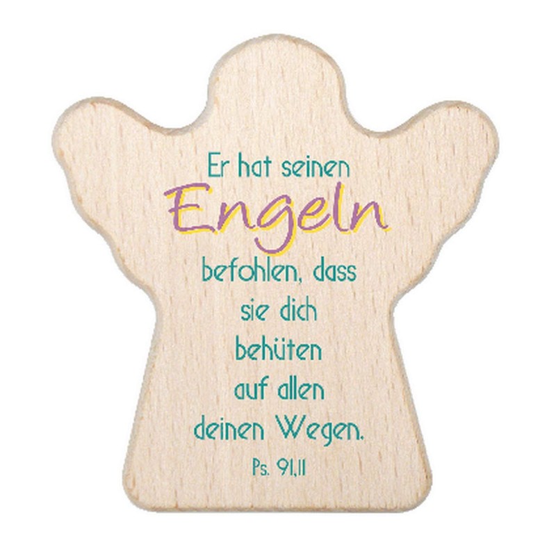 MaMeMi Worry Stone Beech Wood in Guardian Angel Shape and