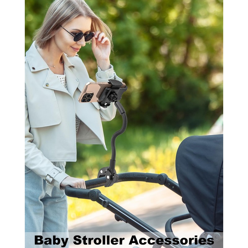 Charchendo Wheelchair & Stroller Phone Holder with Flexible Gooseneck Arm,