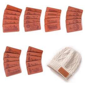 Leather Tags, 30 Pieces, Tags, Crafts, Leather Labels, 6 Patterns, Leather Tags, Embroidery Tags, Faux Leather Tags, Perforations, Rectangles, Patches, Labels, Freely Combined, DIY, Crafts, Sewing,