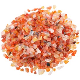 SUNYIK Carnelian Tumbled Chips Stone Crushed Pieces Irregular Shaped Stones 1pound(About 460 Gram)