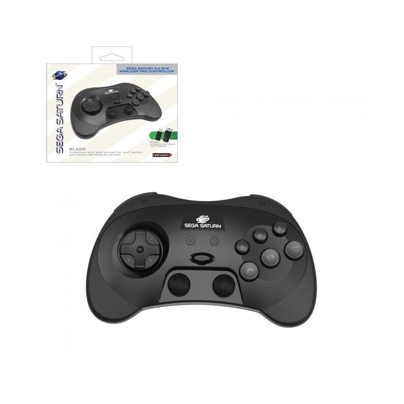 Retro-Bit SEGA Saturn 2.4GHz Wireless Pro Controller for Sega Saturn,