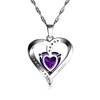 DEPHINI - Purple Heart Necklace - 925 Sterling Silver