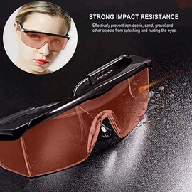 mozeeda UV Light Safety Glasses Protection,UVC 400 Blue Light Blocking Protective Glasses Goggles,Ansi Z87 Adjustable Temples Eyewear, Shaded Shatterproof Scratch Resistant Safe Sunglasses with Case