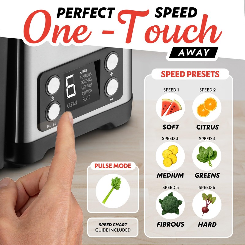 Gourmia 6 Speed Digital Juice Extractor - 6 Speeds with