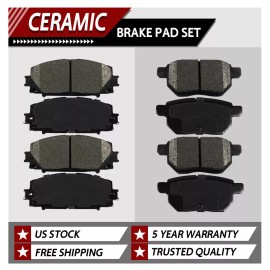 SIPAUTEC 8PCS Ceramic Brake Pads D1184 D1354 for 2012-2018 Toyota Yaris (Front+Rear)