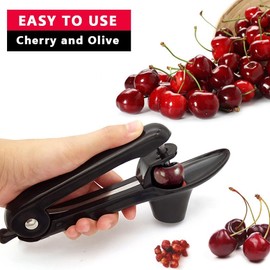 (Black) - Cherry Pitter Tool Olive Stoner Core Stone Removal Kitchen Gadget (Black)