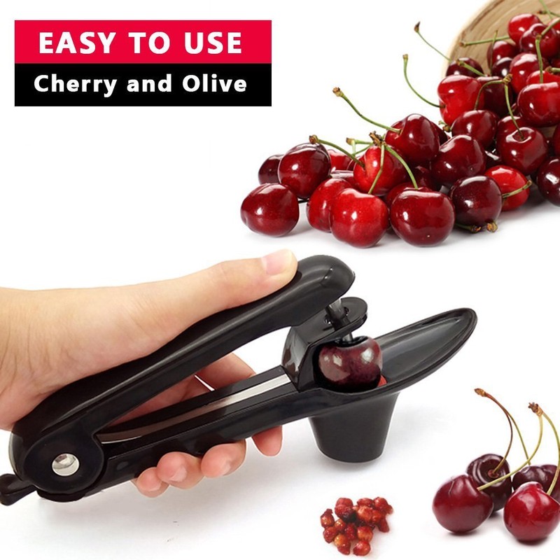(Black) - Cherry Pitter Tool Olive Stoner Core Stone Removal