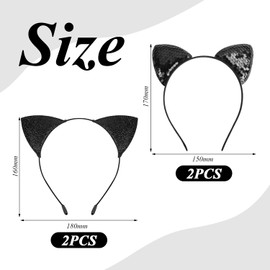 4 Pieces Cat Ear Headbands, Cute Headbands, Role-Playing Accessories, Animal Headdresses, Cat Clothing Accessories, Party Hair Accessories.