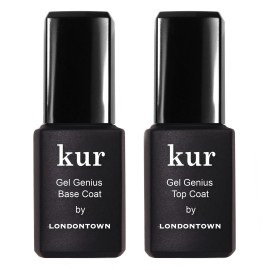 LONDONTOWN LUXURY BEAUTY 2 Pack Gel Genius Top and Base Coat Vegan Sunlight Cured 0.4 Oz