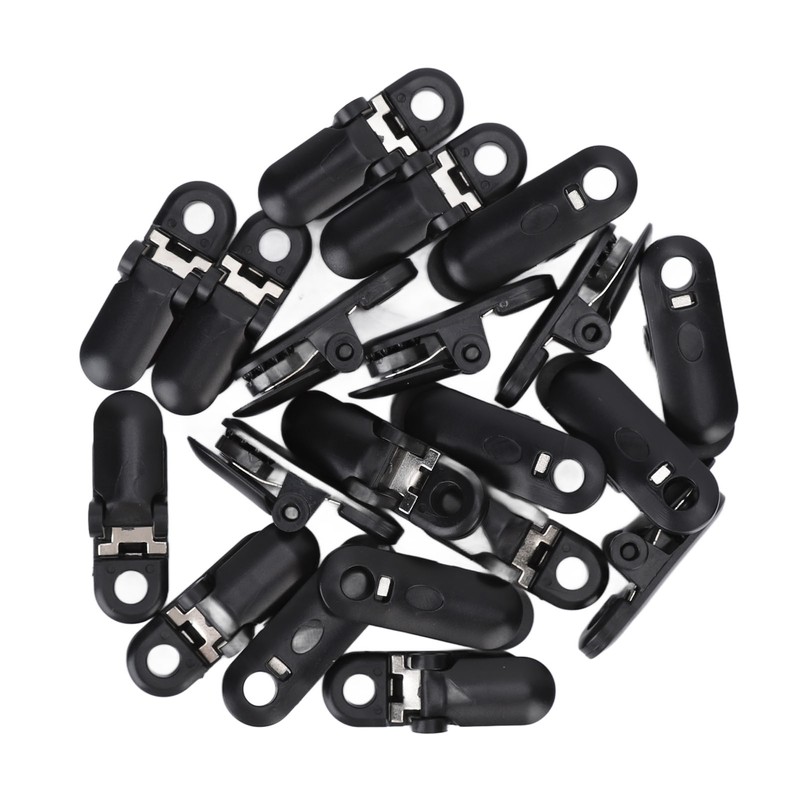 20pcs Hearing Aid Lanyard Clip Black ABS Clip Replacement Accessory