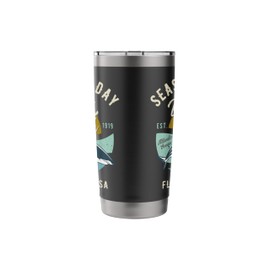 Vero Beach Florida Retro Style Design Souvenir Stainless Steel Insulated Tumbler
