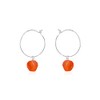 Carnelian Raw Nugget Hoop Earrings in Sterling Silver