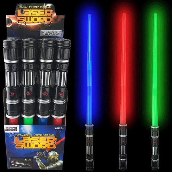 12 Pack LED Light Up Sabers Set - Motion Sensitive