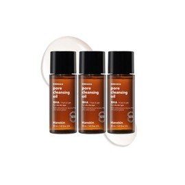 Hanskin BHA Pore Cleansing Oil, Sample Trial Size, Travel Size Mini Makeup Remover Set, Gentle Blackhead Cleanser for Combination and Oily Skin [30 ml/Pack of 3]