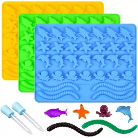 CAKETIME Under The Sea Silicone Candy Molds For Kids Birthday Treats And Decorations