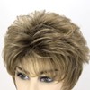 AIYLMZ Short Fluffy Blonde Wigs for Women, Brown Bob Wig