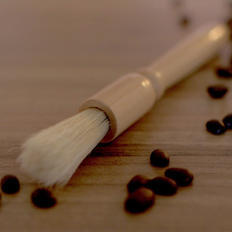 Coffee Grinder Cleaning Brush, Wood Handle & Natural Bristles Wood