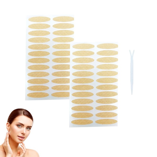 96Pcs Eyelid Tape,Eyelid Lift Strips,Invisible Fiber Double Eyelid Tape Stickers,Two-Sided Eye Lids Lift for Widen Droopy Hooded Uneven Mono-eyelids Shape Modification(with Fork Rods)