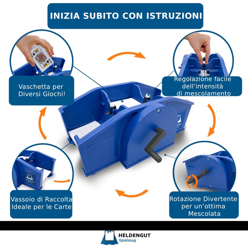 HELDENGUT Mescolatore di Carte Manuale – Mischia carte per giochi