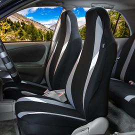 FH Group Three Row 7 Seater - Premium Modernistic Seat Covers - Fit Most Car, Truck, SUV, & Van Gray/Black