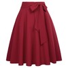 Belle Poque Women High Waisted A-Line Flared Midi Skirt with