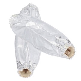 Naroote 1 Pair Aluminum Foil Arm Oversleeves Industrial Heat Insulated Sleeves, Flame Retardant Welding Protective Covers for Metal Smelting, Cutting, Welding Tasks