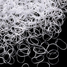 Hicarer 1000 pcs Mini Rubber Hair Bands 1/2" Soft Elastic Bands for Woman Hair Braids Ponytails & Beards Small Dreadlocks, Wedding Hairstyle and More(1.5 cm,Clear)