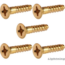 Phillips Flat Head Wood Screw Solid Brass #4X3/8 Qty 100