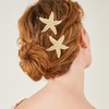JazSwirl Gold Starfish Hair Clips for Women, 2 Pack 2.2