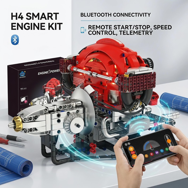 AoreSpty Engine Model Building Kit, STEM Motor Display Set Engine