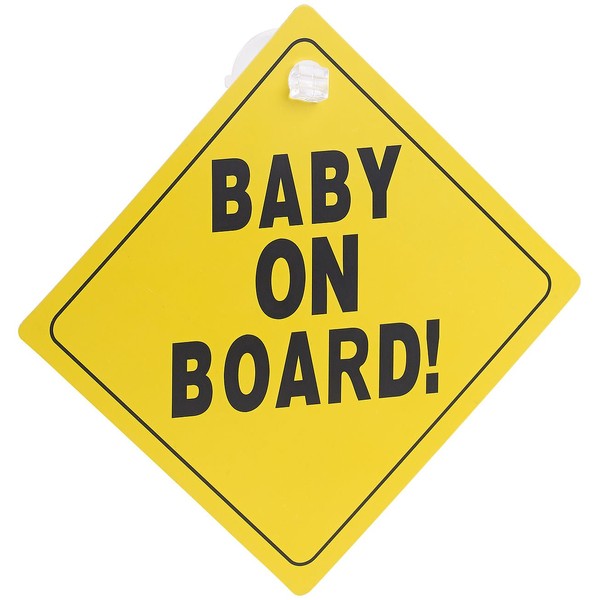 infactory Car Window Signs: Baby on Board Sign with Suction