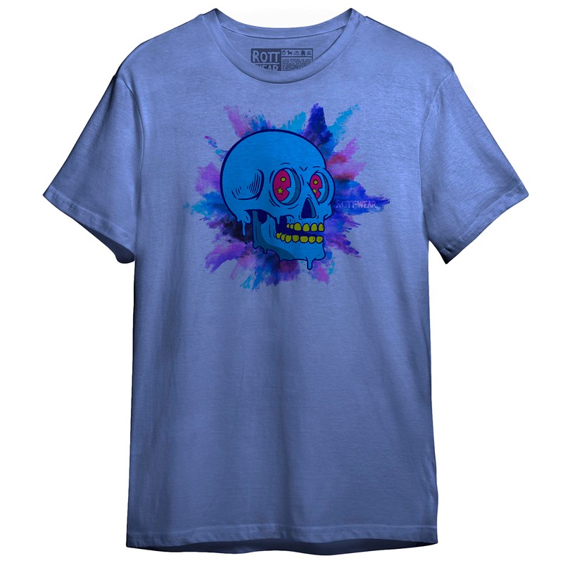 ROTT WEAR Cráneo Acuarela Skull Calavera Playera