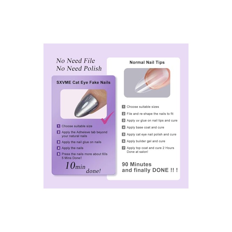 SXVME Uñas Postizas De Gel, Acrílicas, Gruesas, Naturales, Cortas, Con