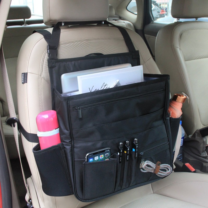 LUXJA Car Front Seat Organizer with Laptop and Tablet Storage
