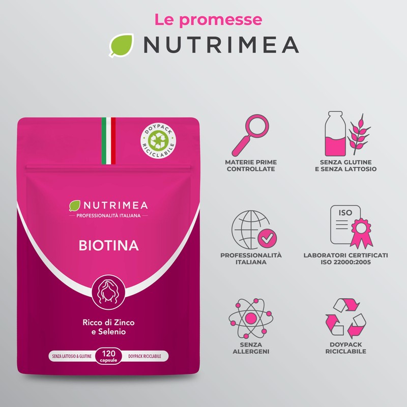 Biotina Capelli | 120 Capsule | Integratori Per Capelli, Unghie