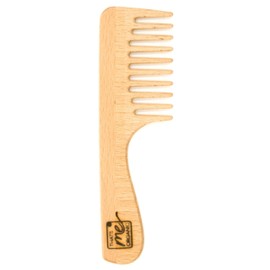 Thats me organic Professional Beech Wood Hair Comb - Coarse Comb for Curls - Comb for Men and Women - Comb with Handle and Wide Teeth - Ideal Comb for Curls
