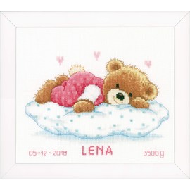 Vervaco PN-0002201 Bears Embroidery Kit, Cotton, Multi-Colour, Approx. 23 x 18 cm / 9.2 x 7.2 Inches