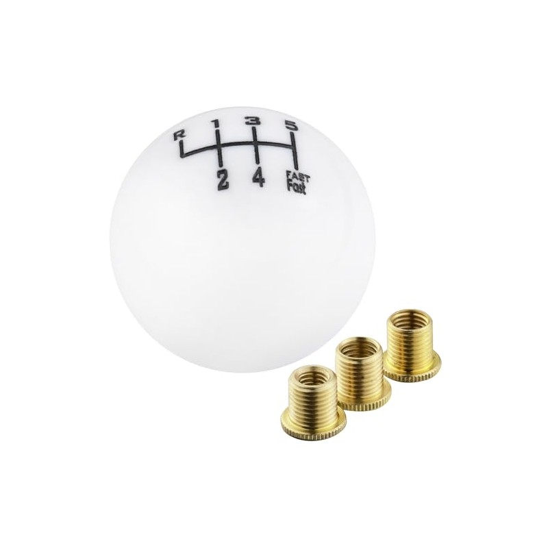Padaodao 5 Speed Shift Knob White Gear Stick Shifter Knobs