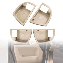 FZJDSD 4Pcs Beige Left and Right Inside Door Handle Frame Cover Bezel Compatible with Hyundai Santa Fe 2007 2008 2009 2010 2011 2012 Replace 82611-2B000 82621-2B000 83611-2B000 83621-2B000