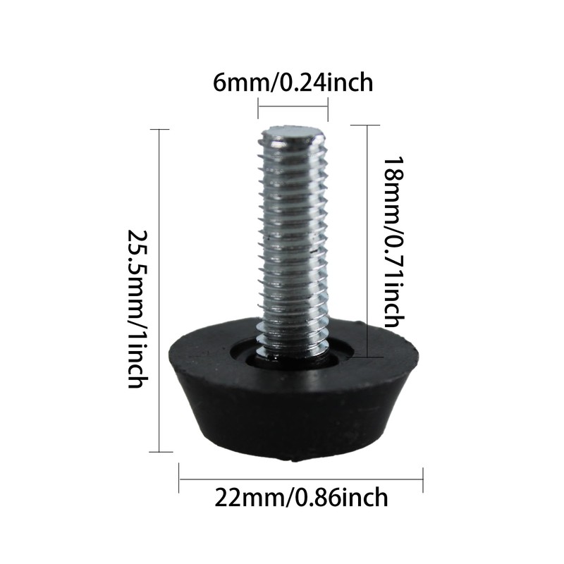 Septe Screw in Threaded Furniture Adjustable Levelers, Suitable for Chair