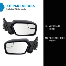 TRQ 2 Piece Driver and Passenger Side Mirror Assembly Set Manual Folding Manual Adjustment Non-Heated No Memory Chrome Compatible with 1992-1996 Ford Bronco 1992-1997 F150 F250 1997 F250 HD F350