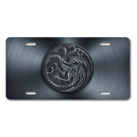 Mako HOUSE TARGARYEN ART Game of Thrones Aluminum License Plate Car Truck Metal Grey