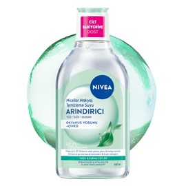 NIVEA Micellar Makeup Remover and Mattier, 400 ml, Face, Eyes and Lip Cleanser, Amino Acid Complex and Ocean Oxide Extract, Suitable for combination skin, fragrance-free Pack of 1