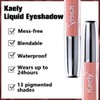 2Pcs Rosy Pink Deep Burgundy Matte Liquid Eyeshadow Eyeliner, 12#13#