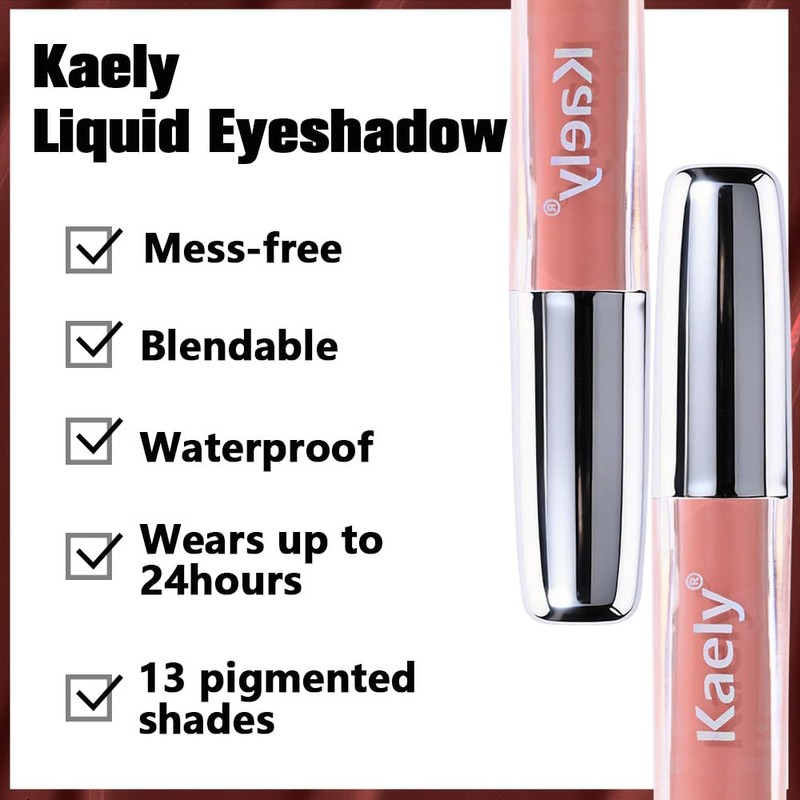 2Pcs Rosy Pink Deep Burgundy Matte Liquid Eyeshadow Eyeliner, 12#13#