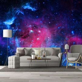 BZHXBZ - Galaxy Universe Wallpaper Ceiling Starry Sky Mural Home Bedroom Living Room tv Background Large Wall Mural - 91"x65" Not Peel and Stick