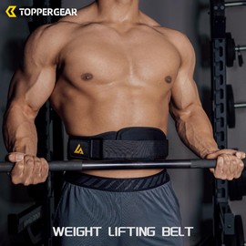 TOPPERGEAR Training Belt, Lifting Belt, Power Belt (M, Black)